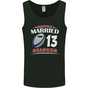 13 Year Wedding Anniversary 13th Rugby Mens Vest Tank Top
