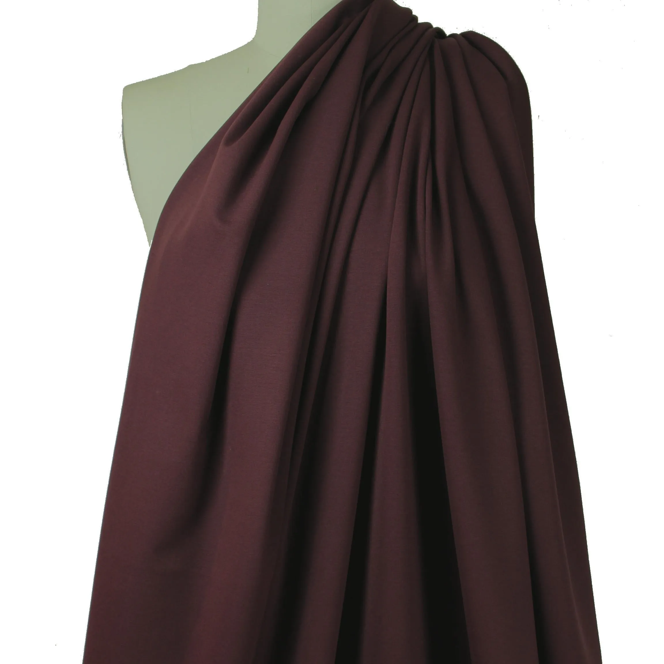 4-way stretch rayon blend ponte - bordeaux, Oeko-Tex Cert.