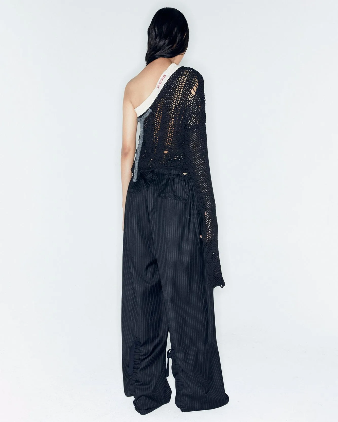 ADSB X OTTOLINGER ONE SHOULDER KNIT atb1215w(BLACK)