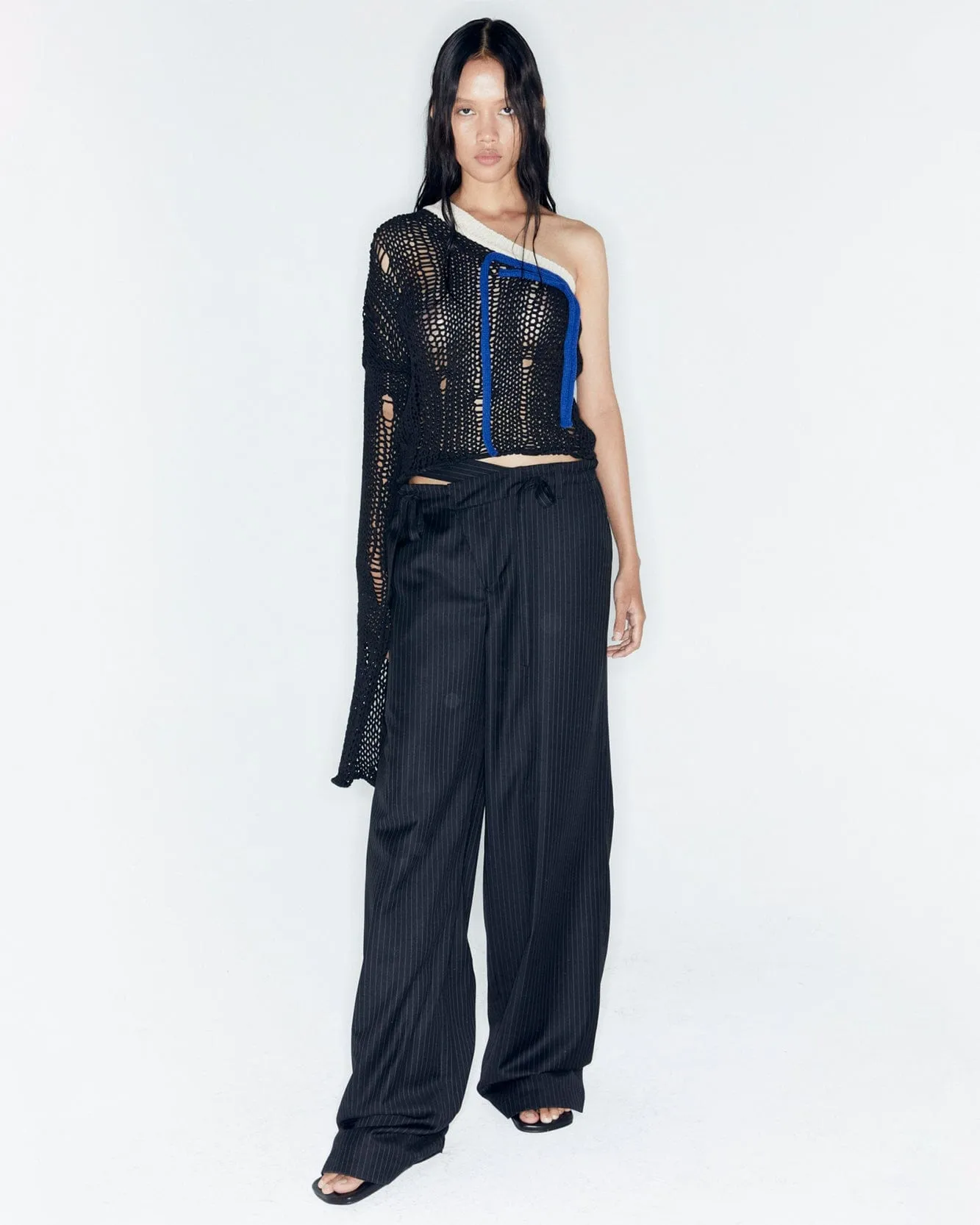 ADSB X OTTOLINGER ONE SHOULDER KNIT atb1215w(BLACK)