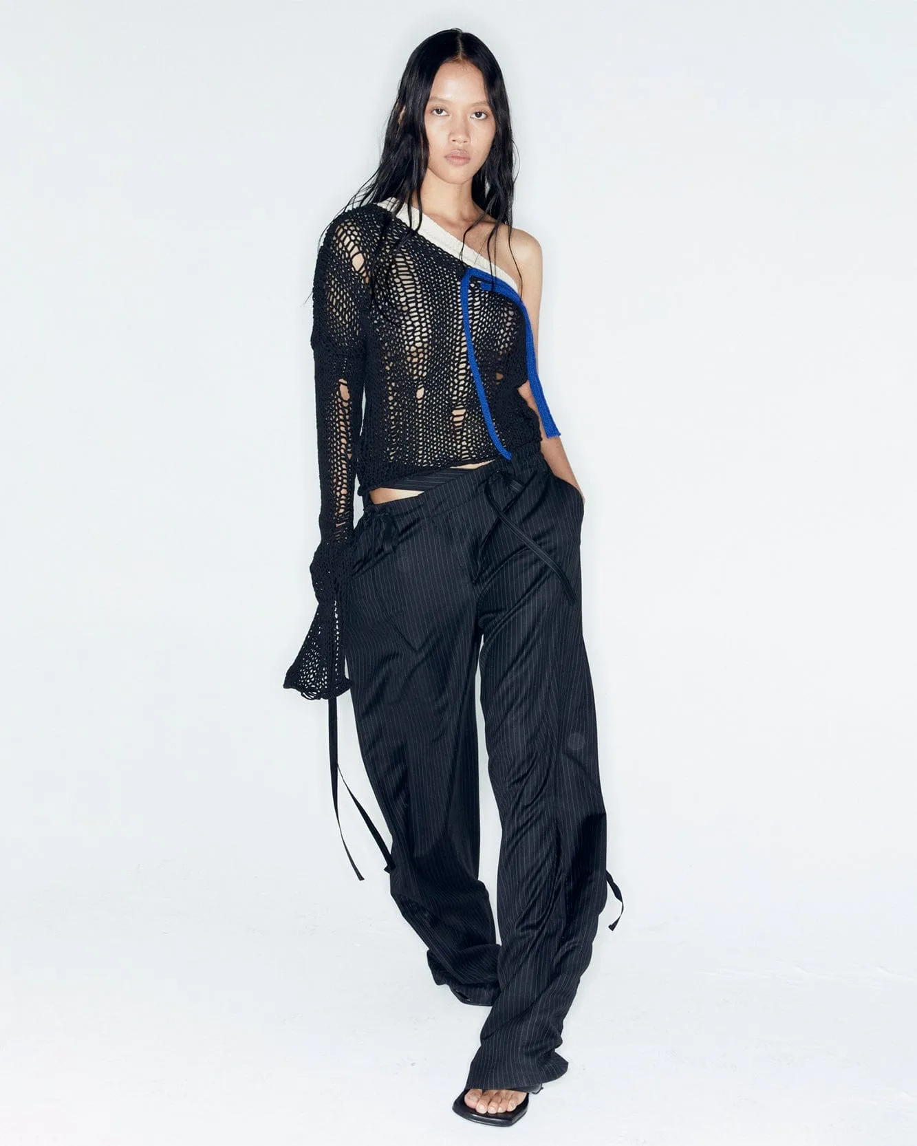 ADSB X OTTOLINGER ONE SHOULDER KNIT atb1215w(BLACK)