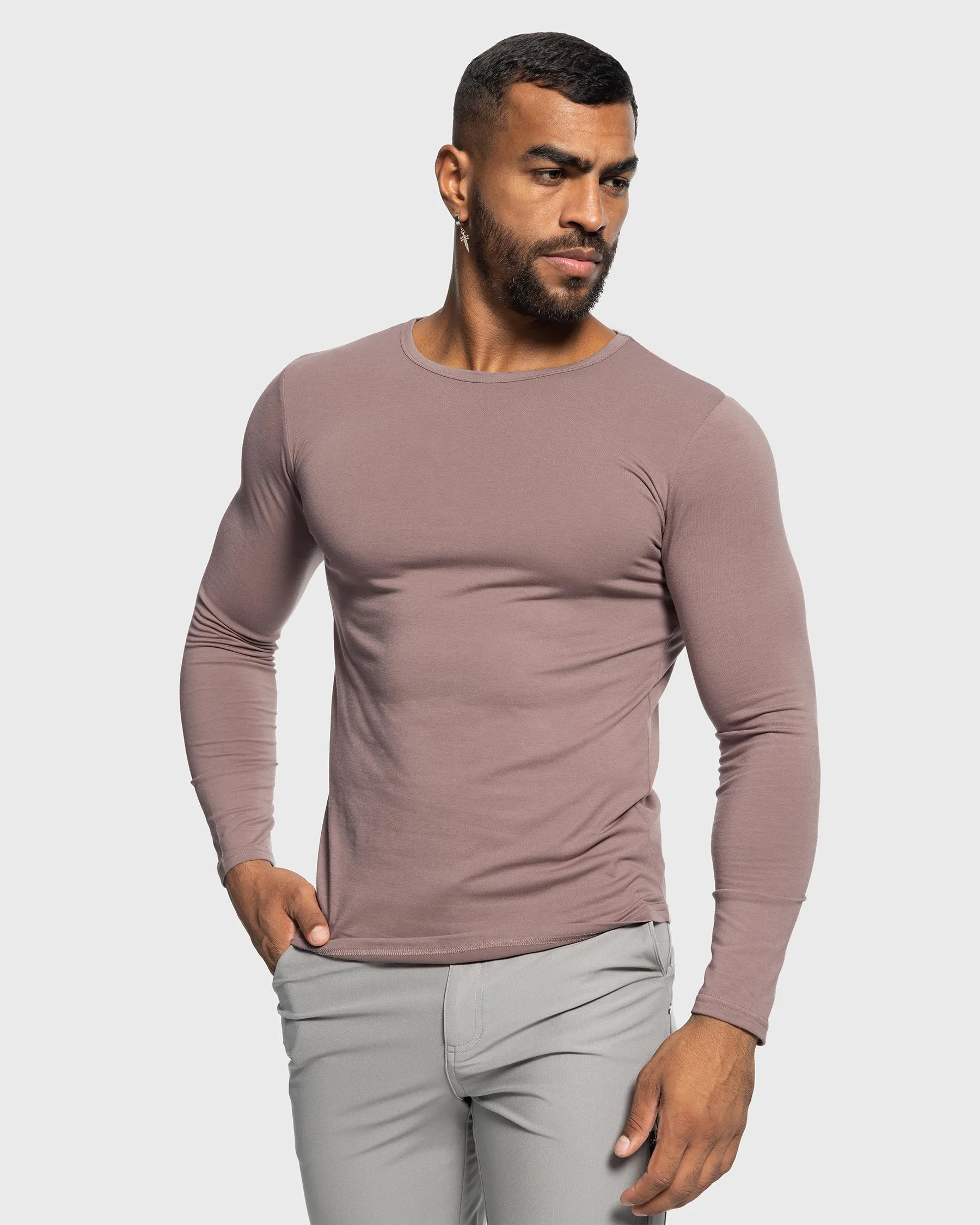 All Day Elite Curve-Hem Tee Stretch Long Sleeve
