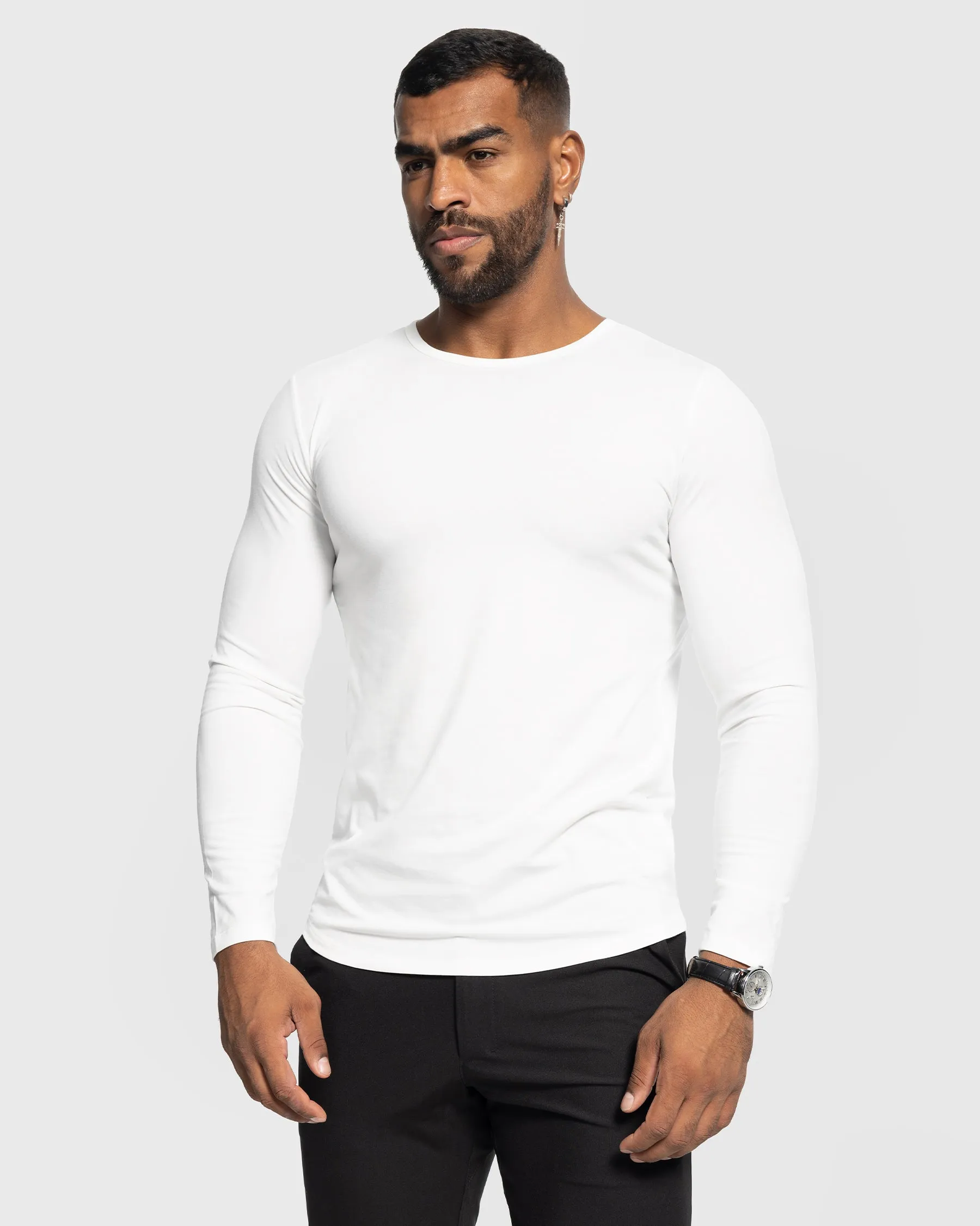 All Day Elite Curve-Hem Tee Stretch Long Sleeve