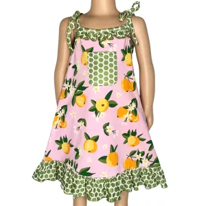 AnnLoren Big Little Girls Pretty as a Peach Pink Spaghetti Strap Dress