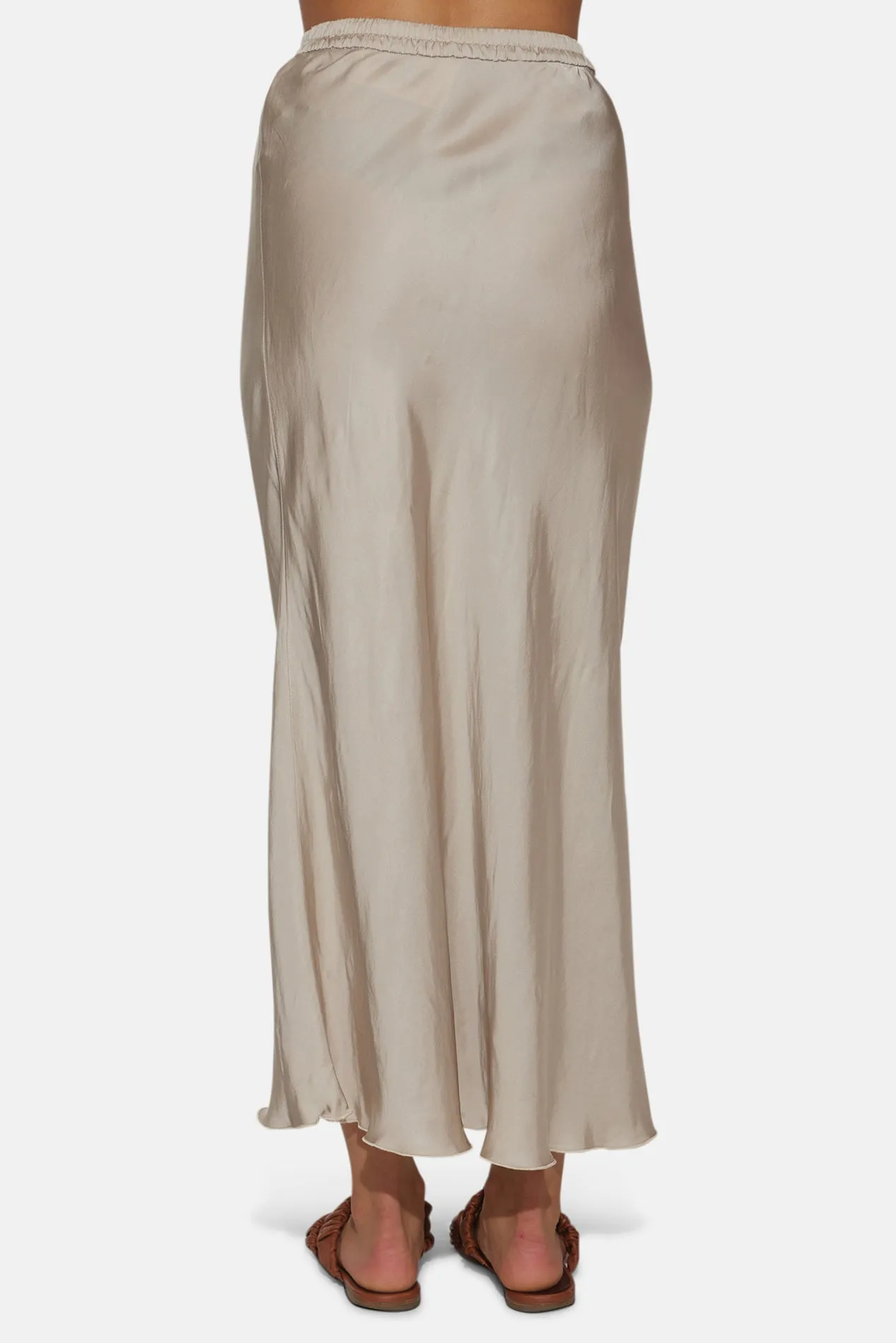 Anya Satin Skirt Champagne