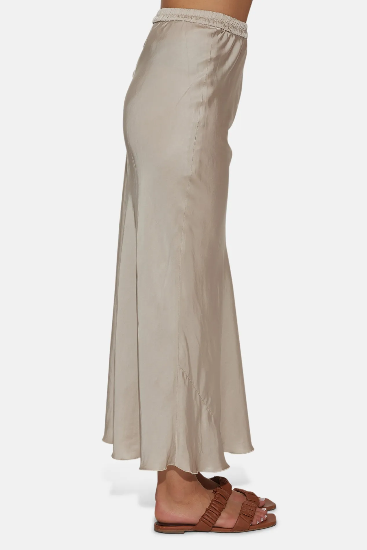 Anya Satin Skirt Champagne