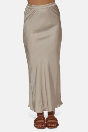 Anya Satin Skirt Champagne