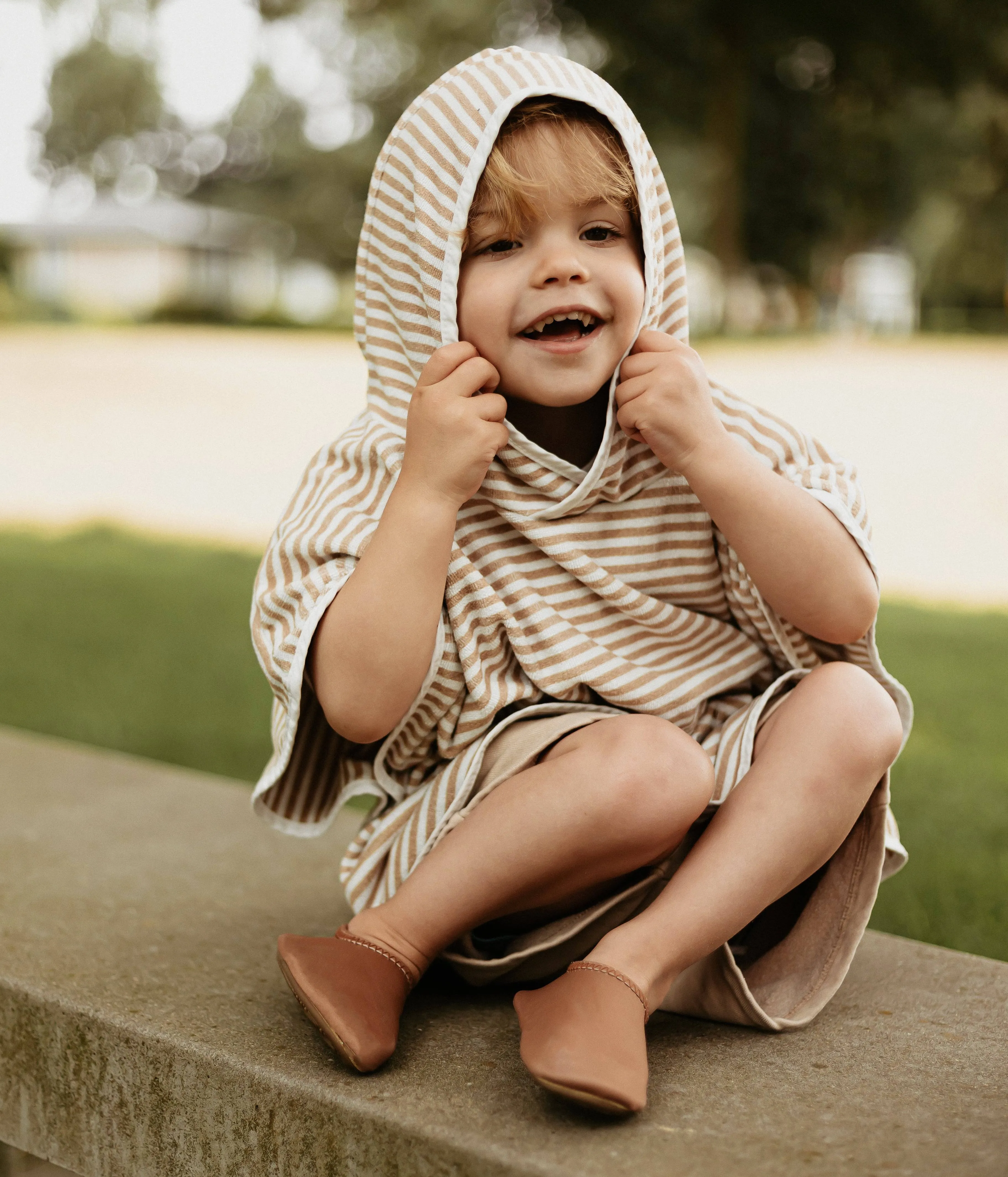 Bath & Beach Poncho - Cotton - Striped