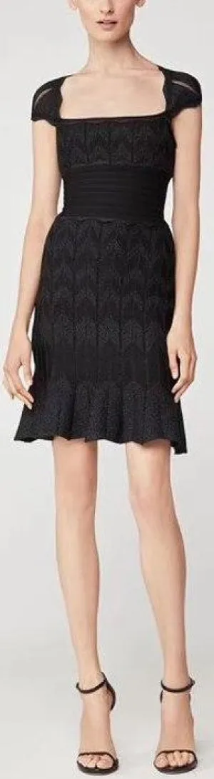 Black Knit Chevron Dress