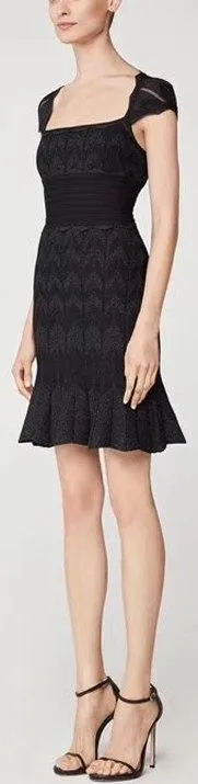 Black Knit Chevron Dress