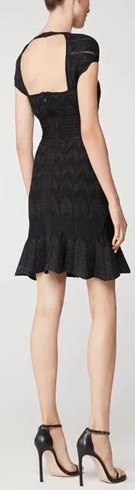 Black Knit Chevron Dress