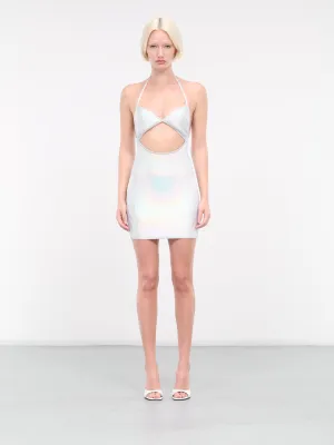 Bra Detail Cut-Out Knit Dress (DKKN28D-SILVER)