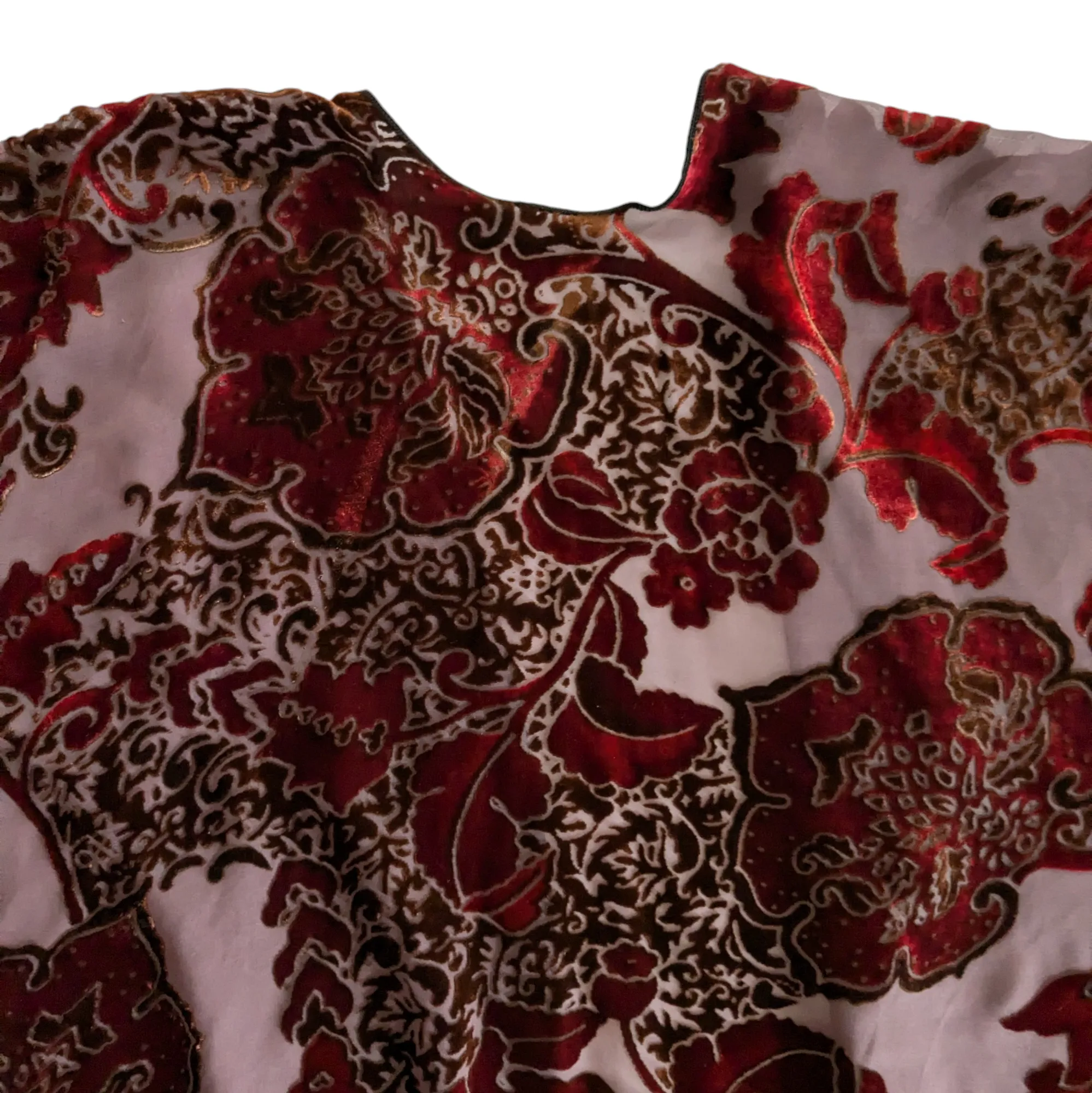 Burn Out Velvet Open Front Poncho
