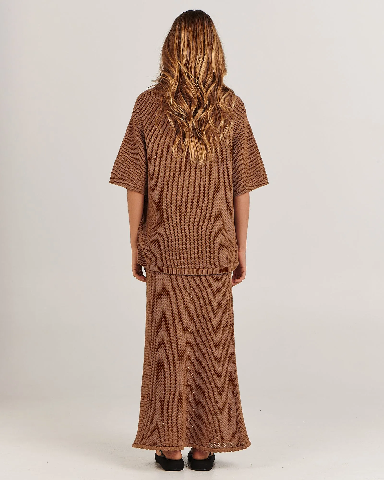 CHARLIE HOLIDAY SARAH MAXI SKIRT - BROWN