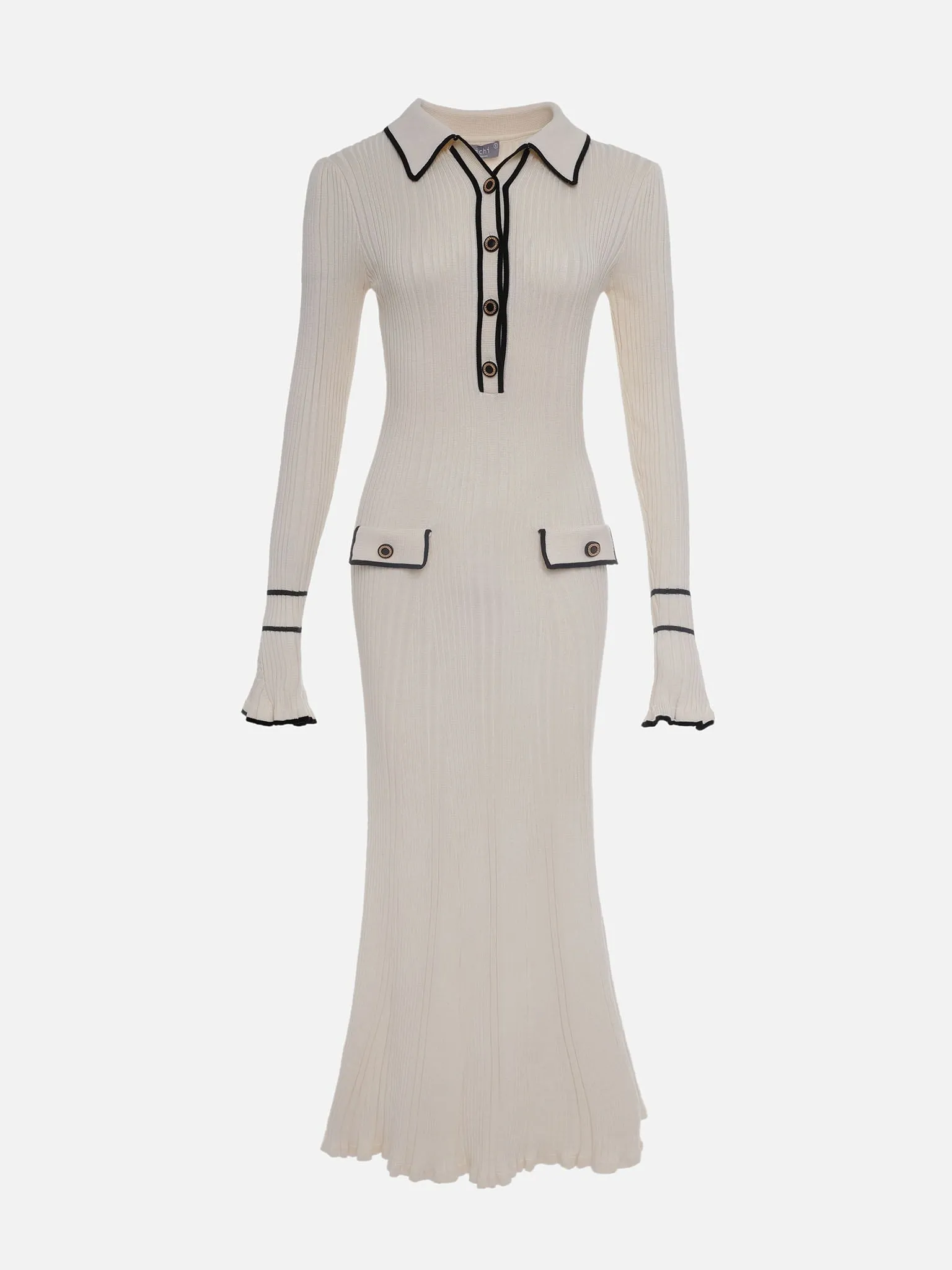 Chicca's Fitted rib-knit maxi dress