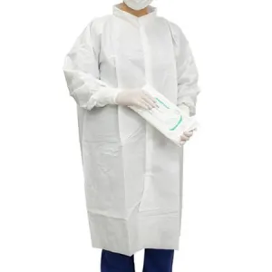 Cleanroom Lab Coat Contec® CritiGear™ White 2X-Large Knee Length Microporous Fabric Disposable - Contec Inc  Mfr# HCGA0052