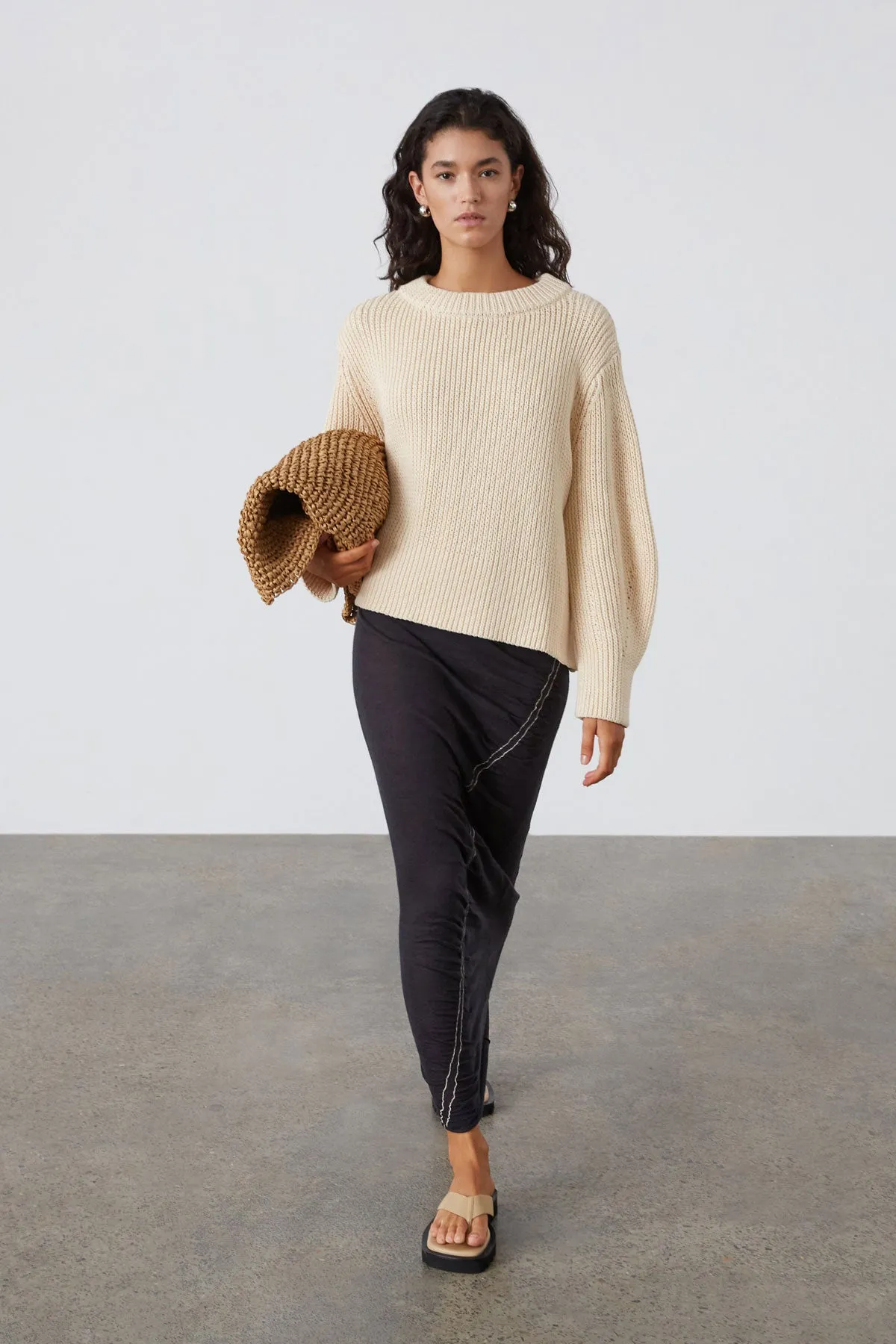 Contrast Knit Dress - Black