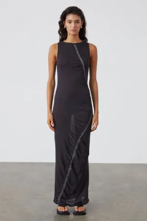 Contrast Knit Dress - Black