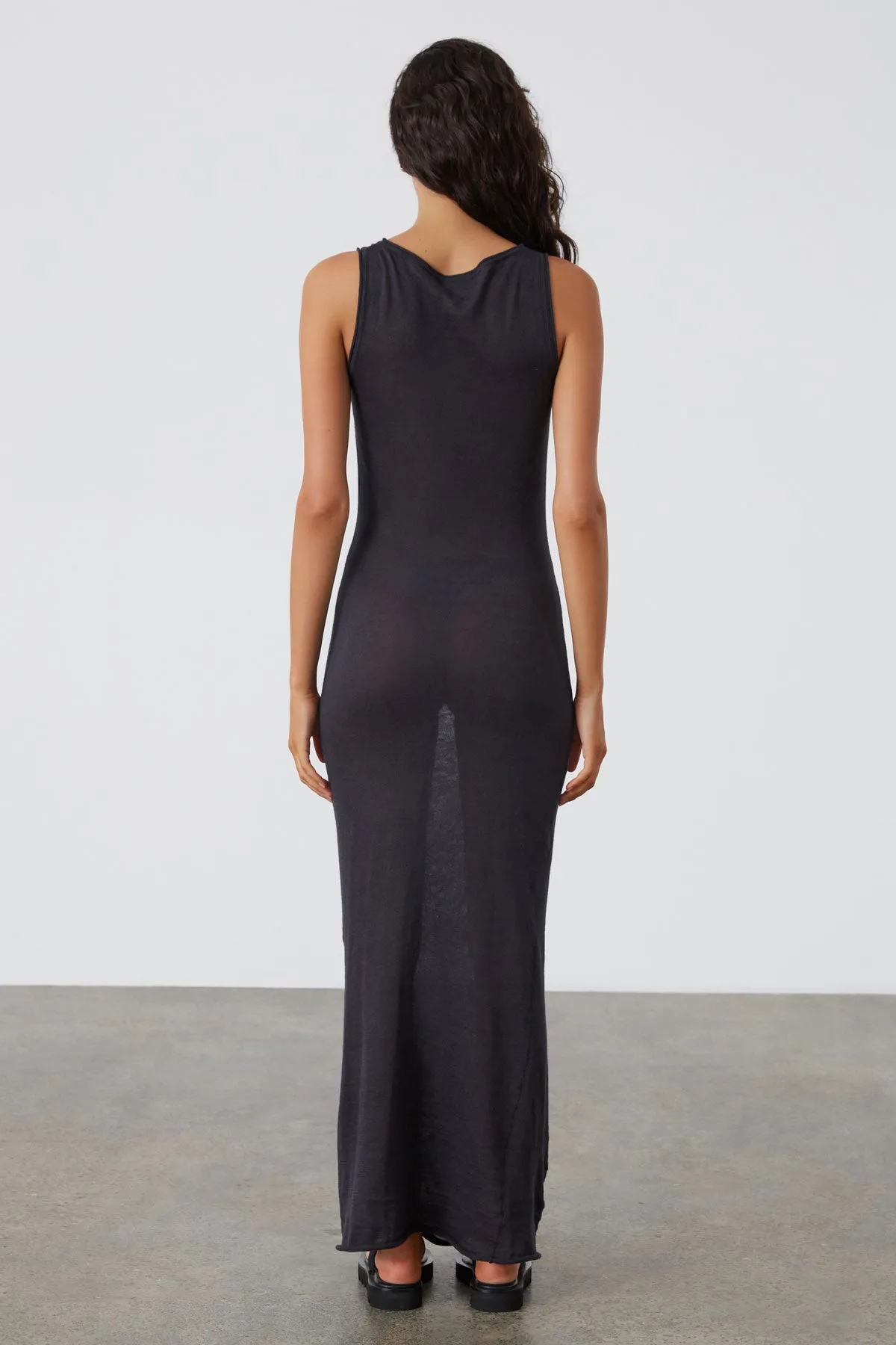 Contrast Knit Dress - Black