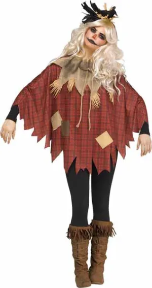 Costume femme poncho épouvantail brun (STD)