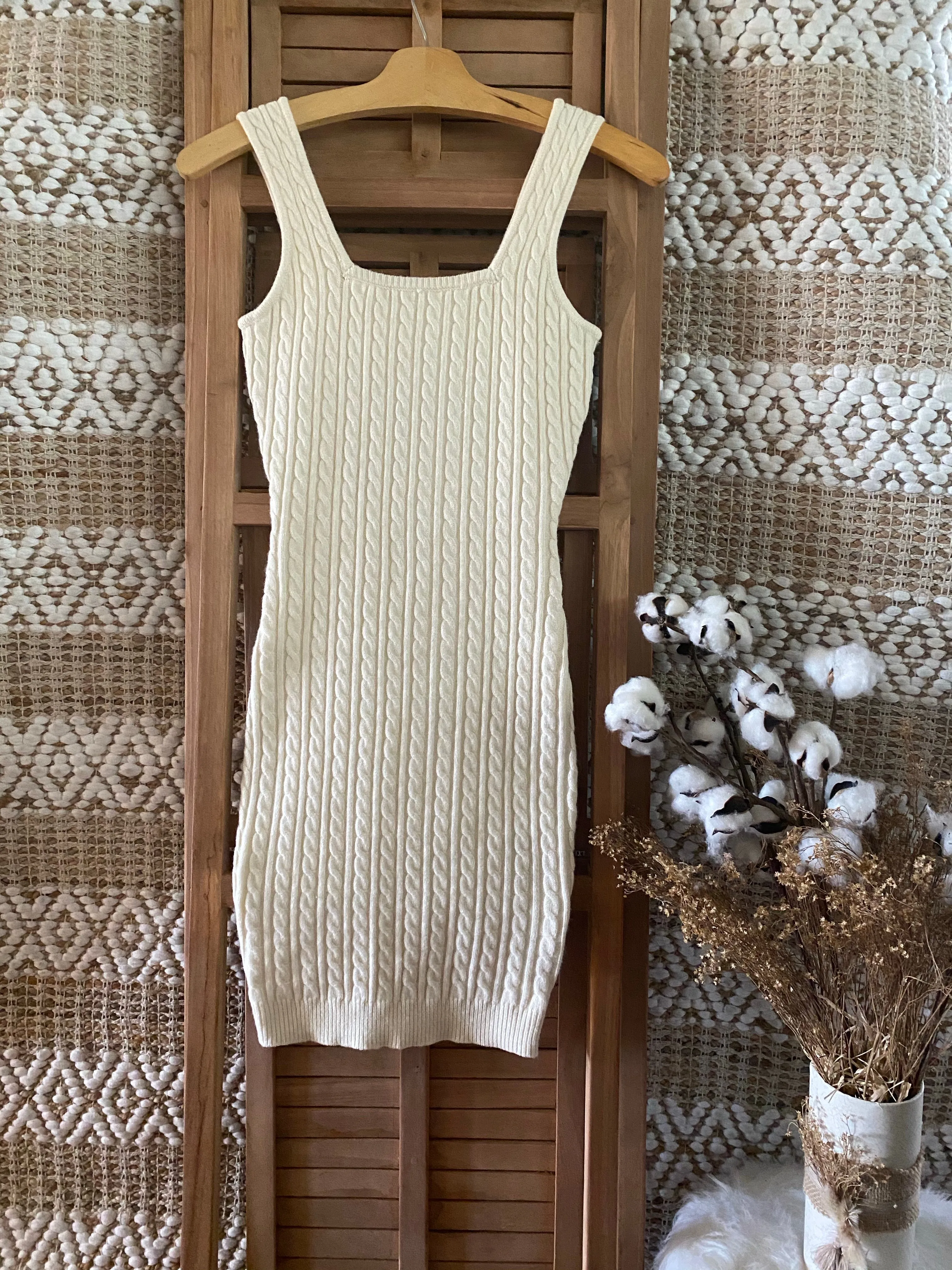 Cream Knit Dress