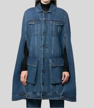 Denim Lapel Long Sleeve Patchwork Single Breasted Vintage Jacket