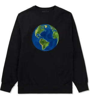 Earth Globe Mens Crewneck Sweatshirt