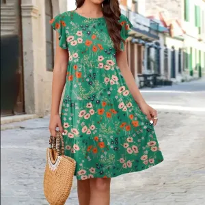 Elara - Artistic Floral Knit Dress for Women
