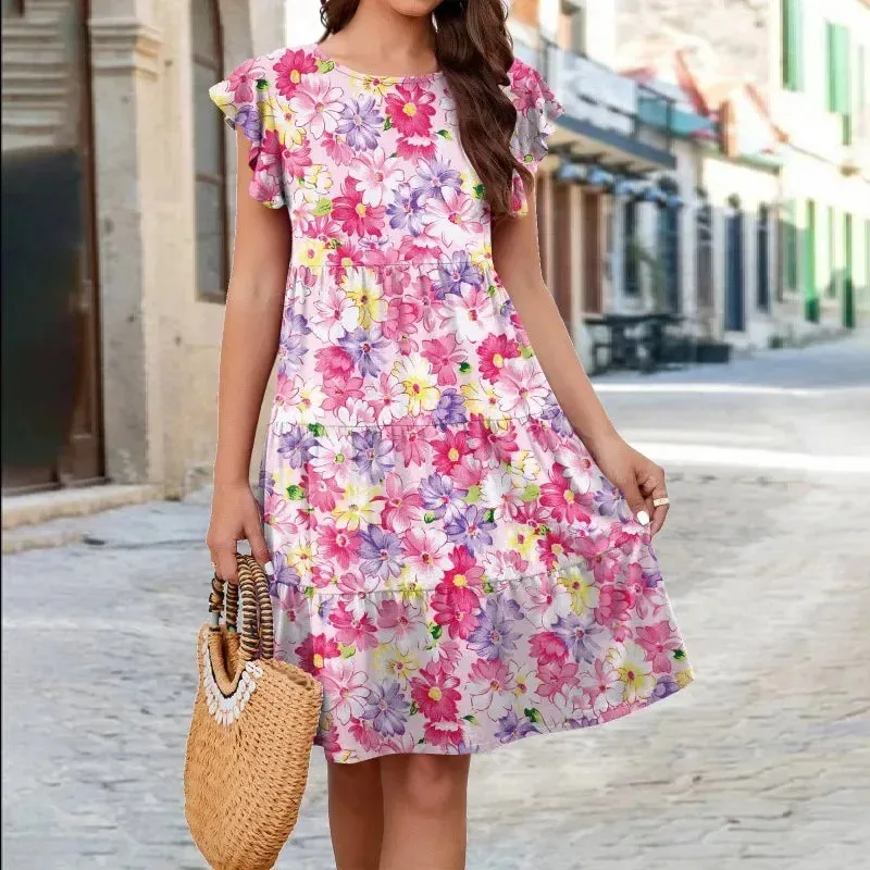 Elara - Artistic Floral Knit Dress for Women