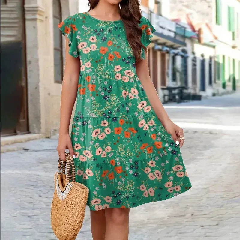 Elara - Artistic Floral Knit Dress for Women