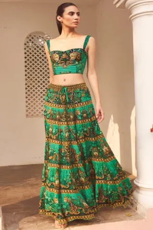 EMERALD LEOPARDESS MAXI SKIRT