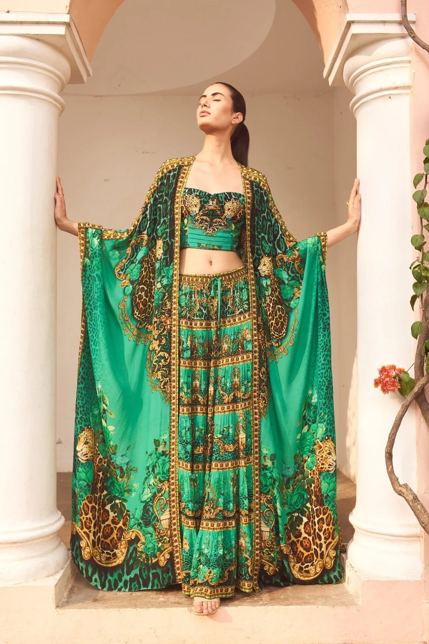 EMERALD LEOPARDESS MAXI SKIRT