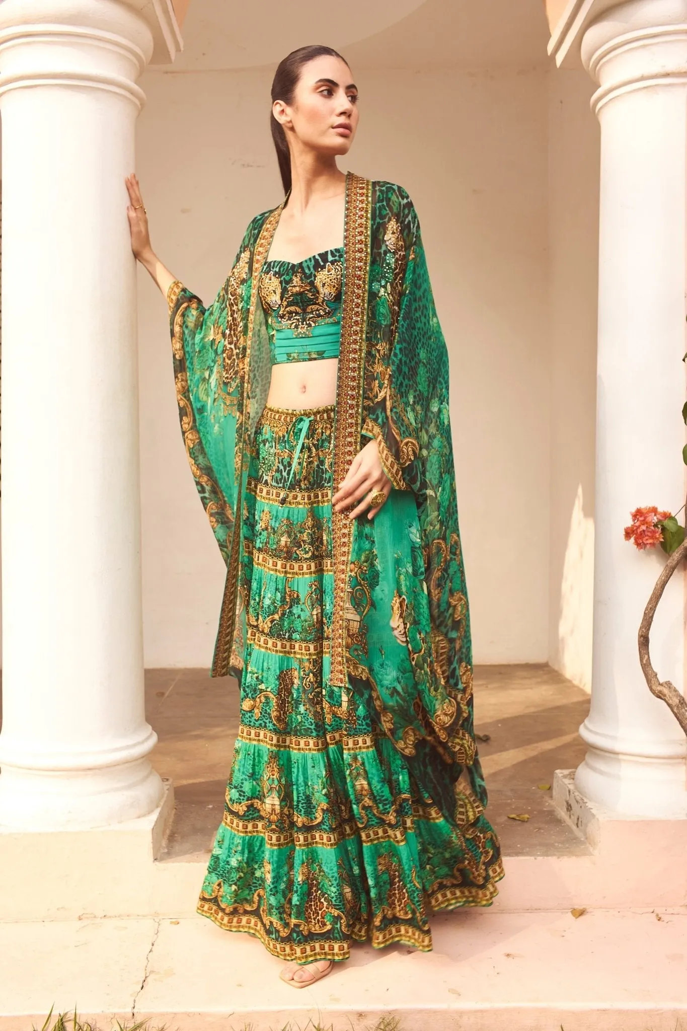 EMERALD LEOPARDESS MAXI SKIRT