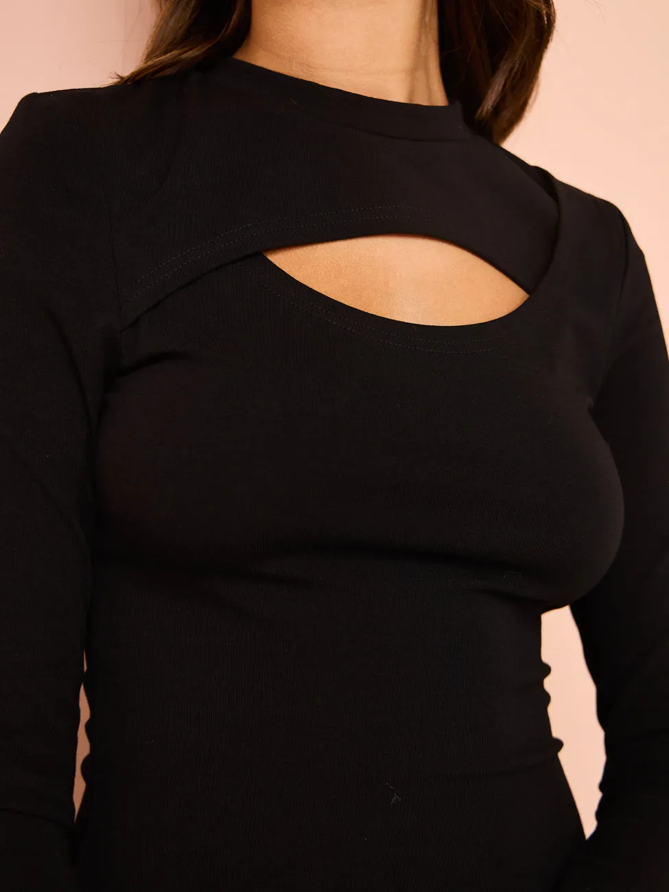 Ena Pelly Remi Ribbed Dress in Black