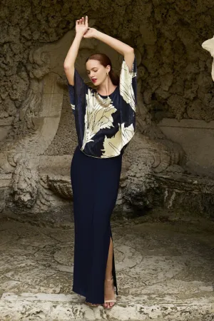 Frank Lyman Dress 258325 Navy/gold