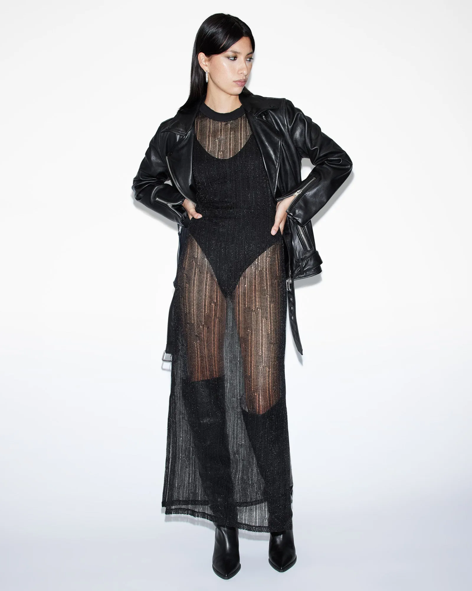 Giana Open Stitch Midi Dress