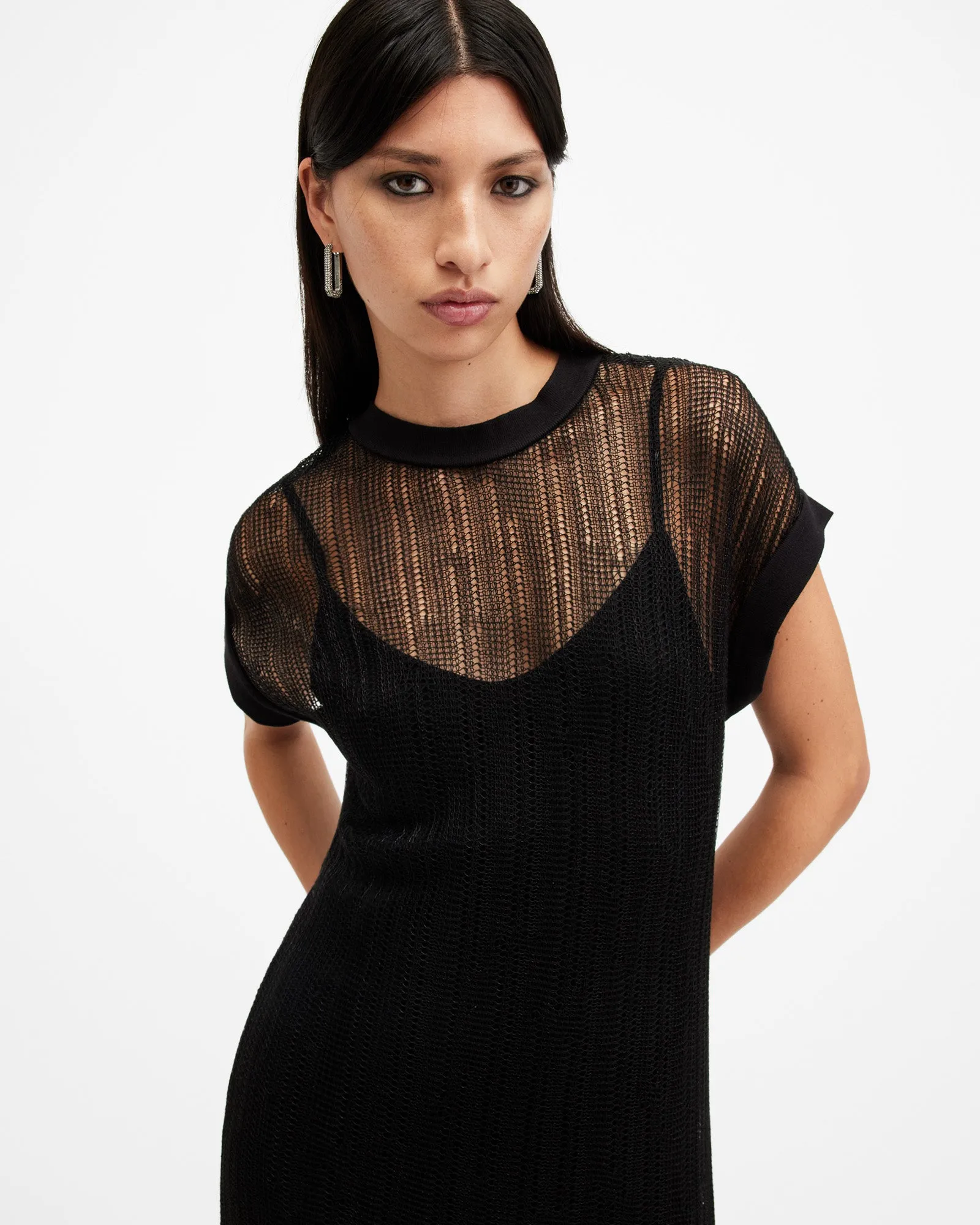 Giana Open Stitch Midi Dress