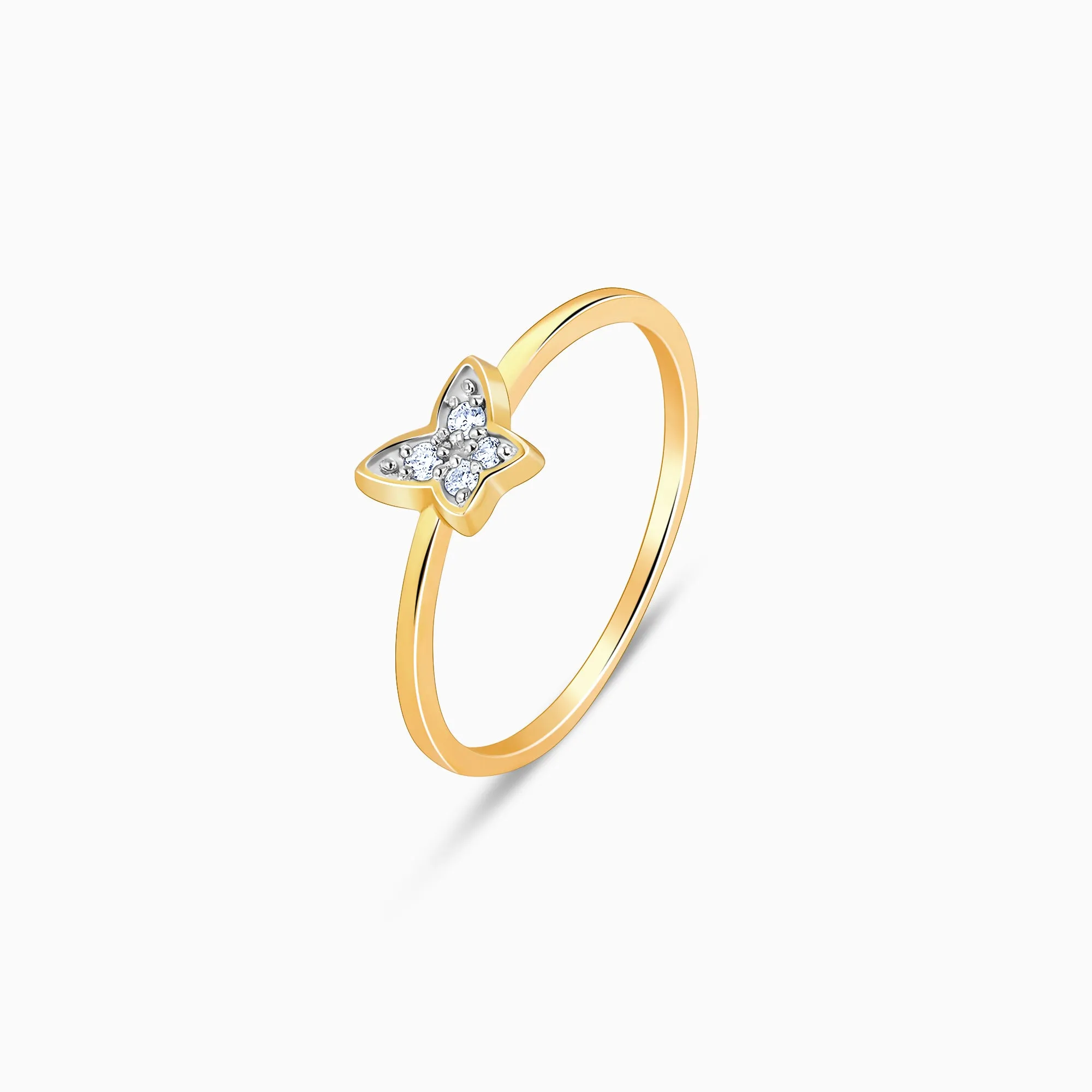 Gold Butterfly Diamond Ring