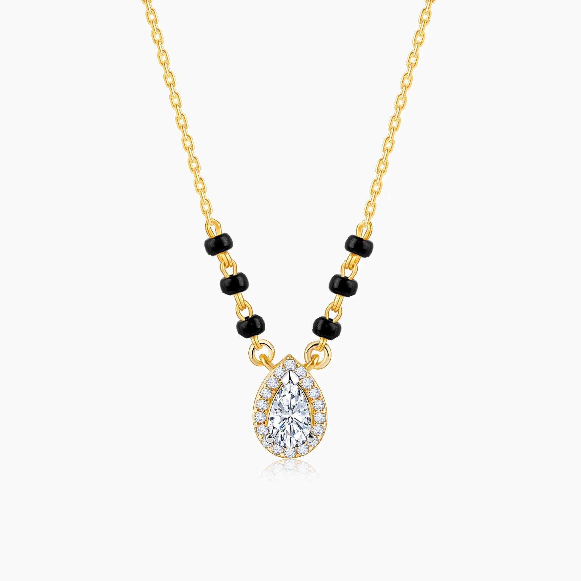 Gold Elegant Drop Diamond Mangalsutra