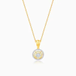 Gold Enchanting Moon Diamond Pendant