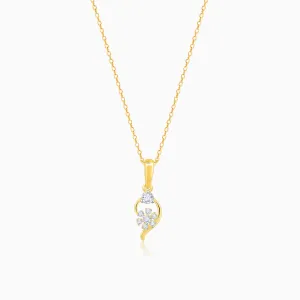 Gold Feathery Elegance Diamond Pendant