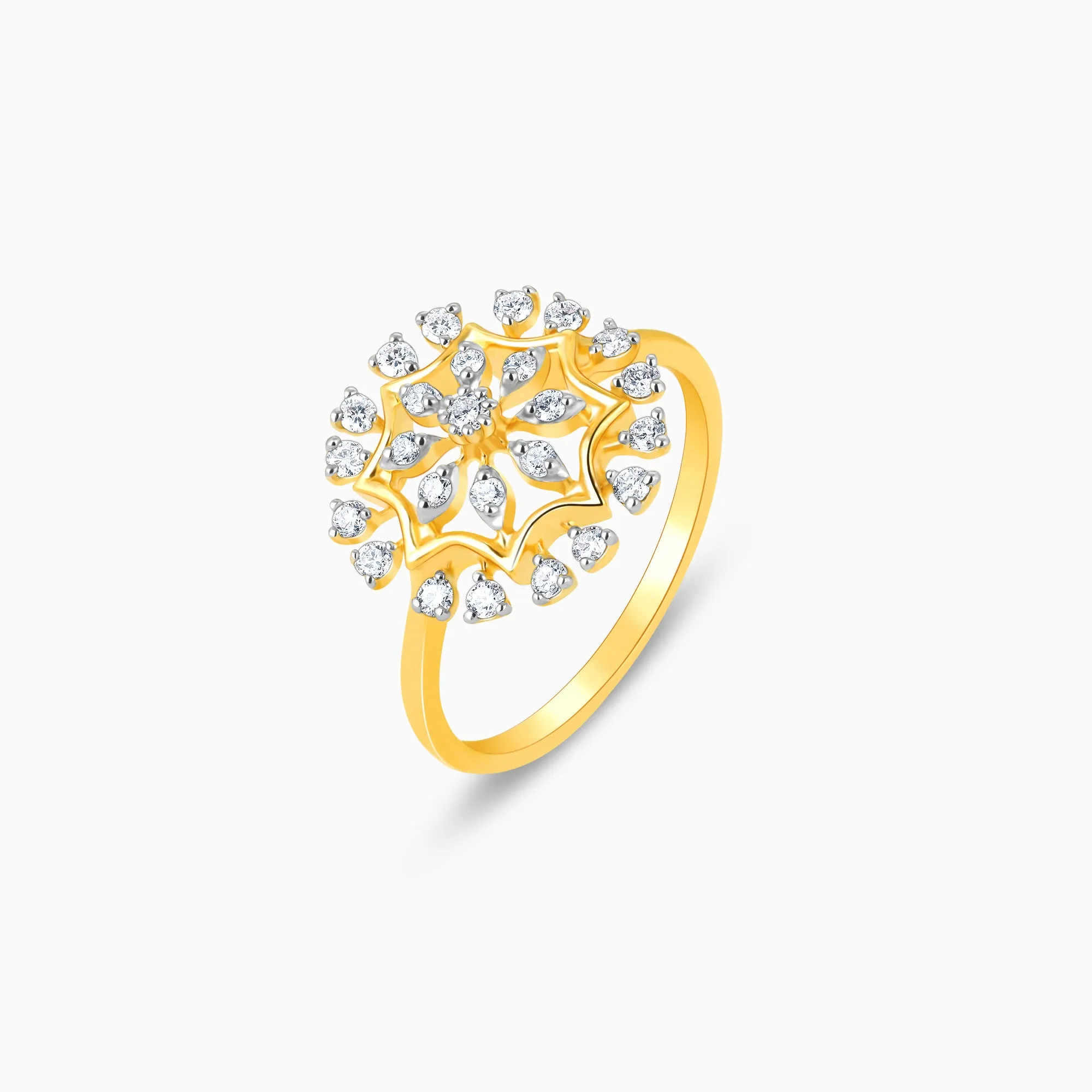 Gold Floral Glam Diamond Ring
