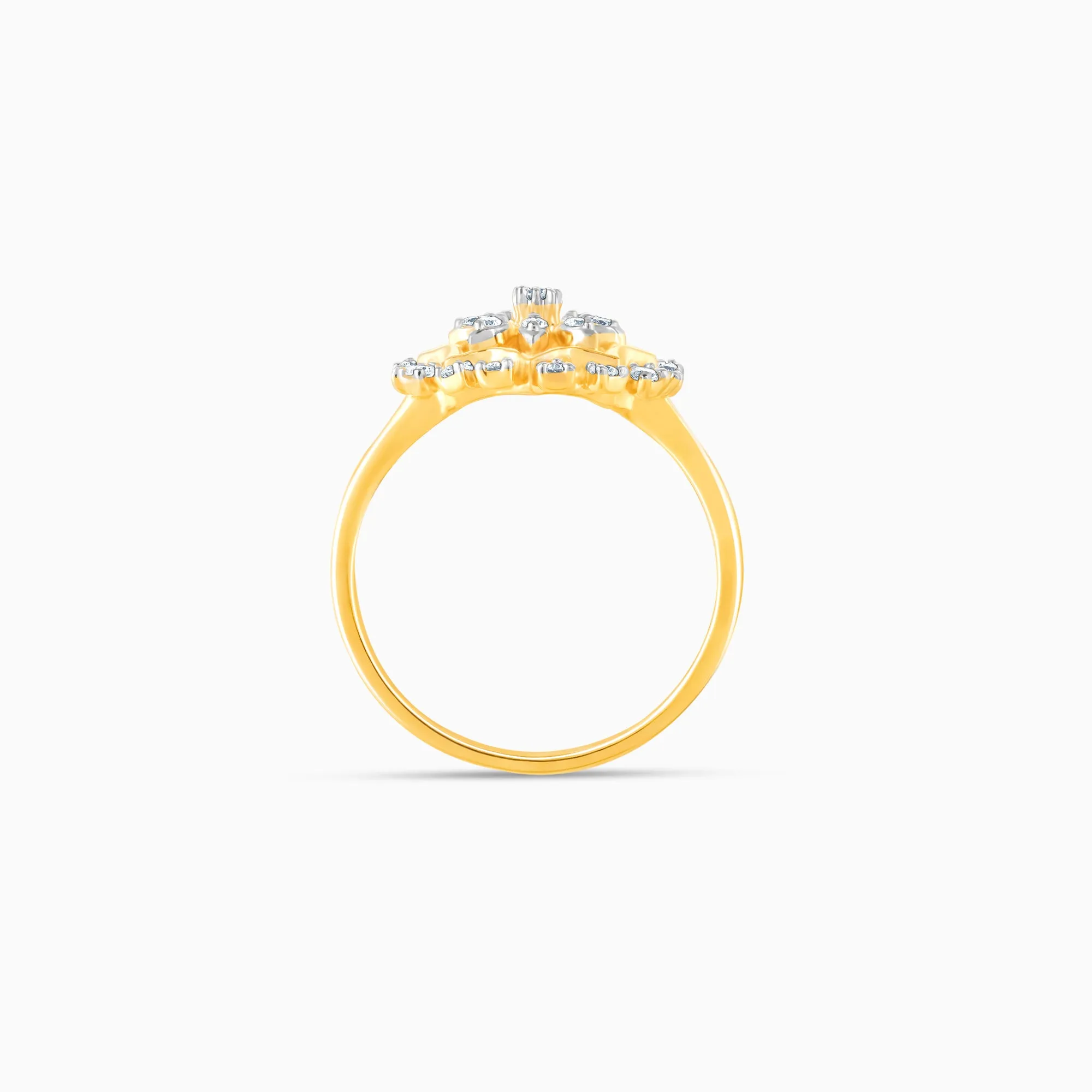 Gold Floral Glam Diamond Ring