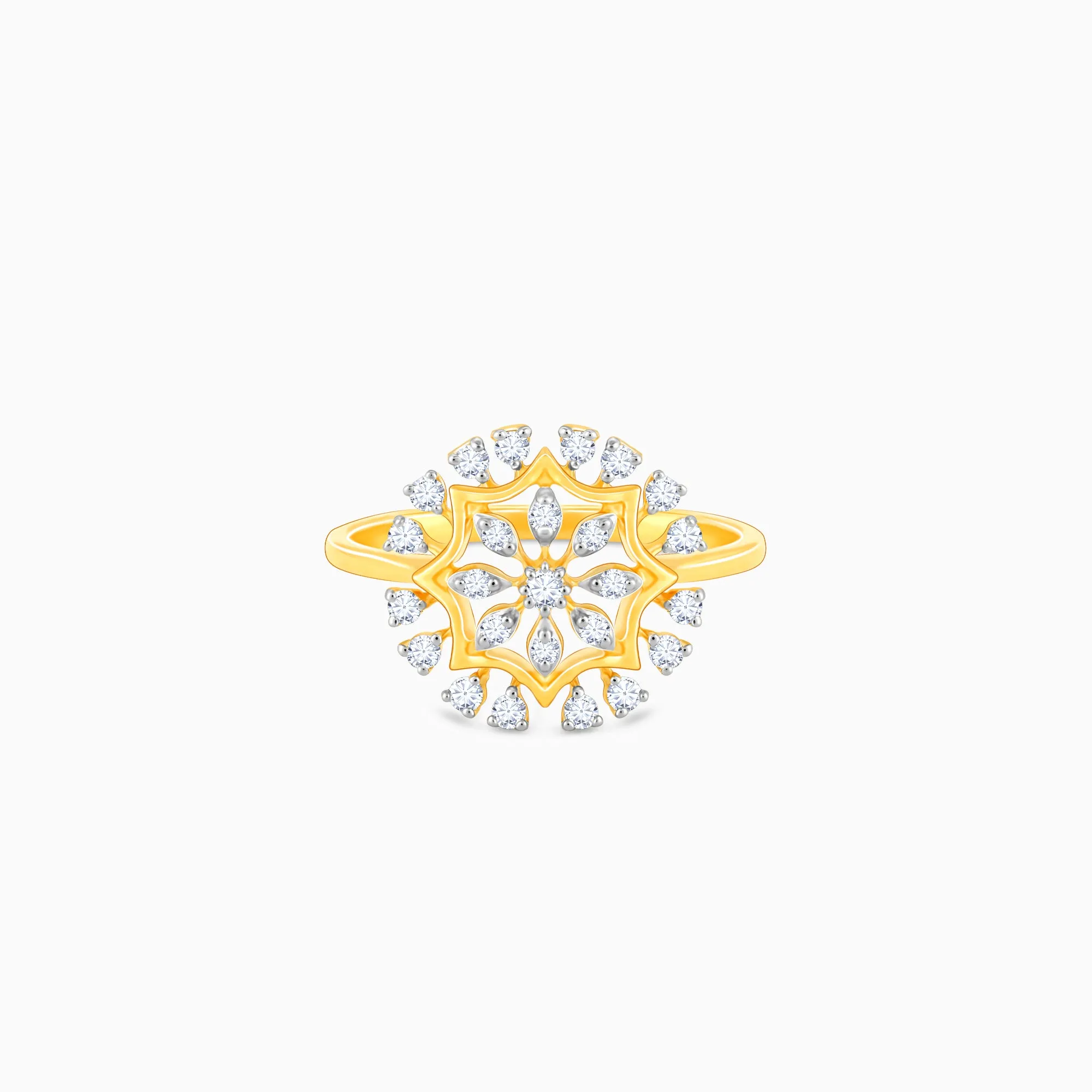 Gold Floral Glam Diamond Ring