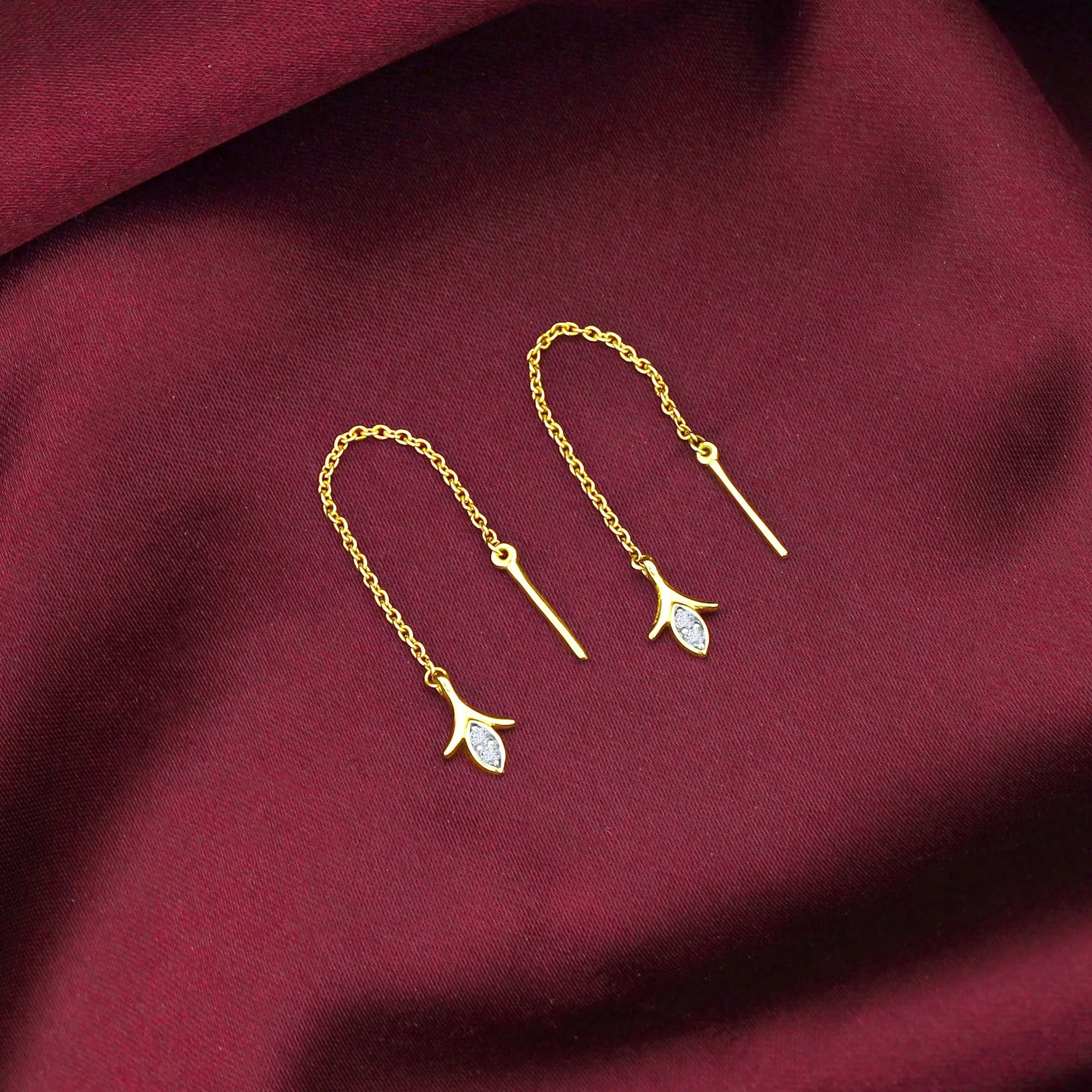 Gold Gleefulness Sui Dhaga Diamond Earrings