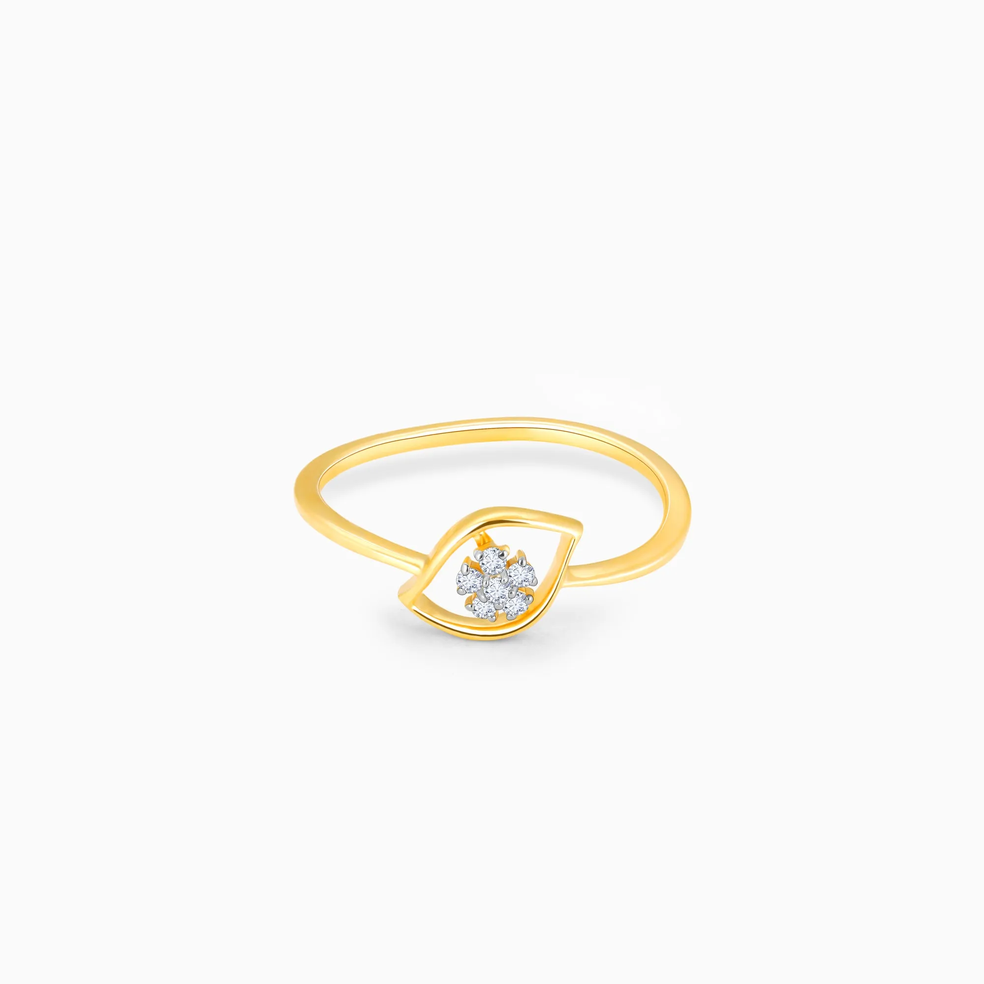 Gold Glowing Flower Diamond Ring