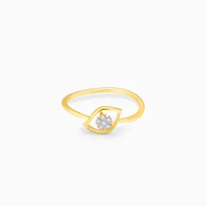 Gold Glowing Flower Diamond Ring