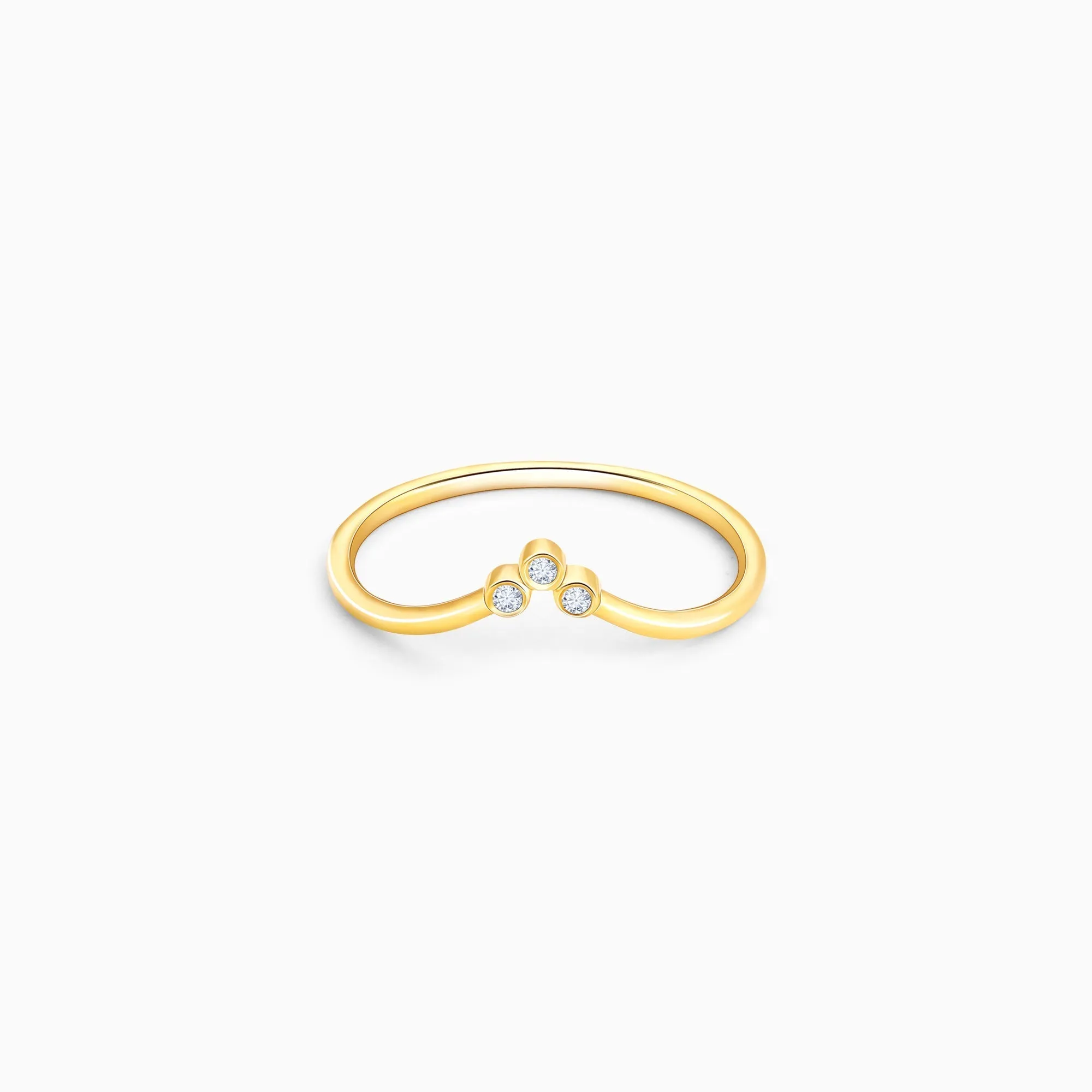 Gold High Peak Diamond Ring
