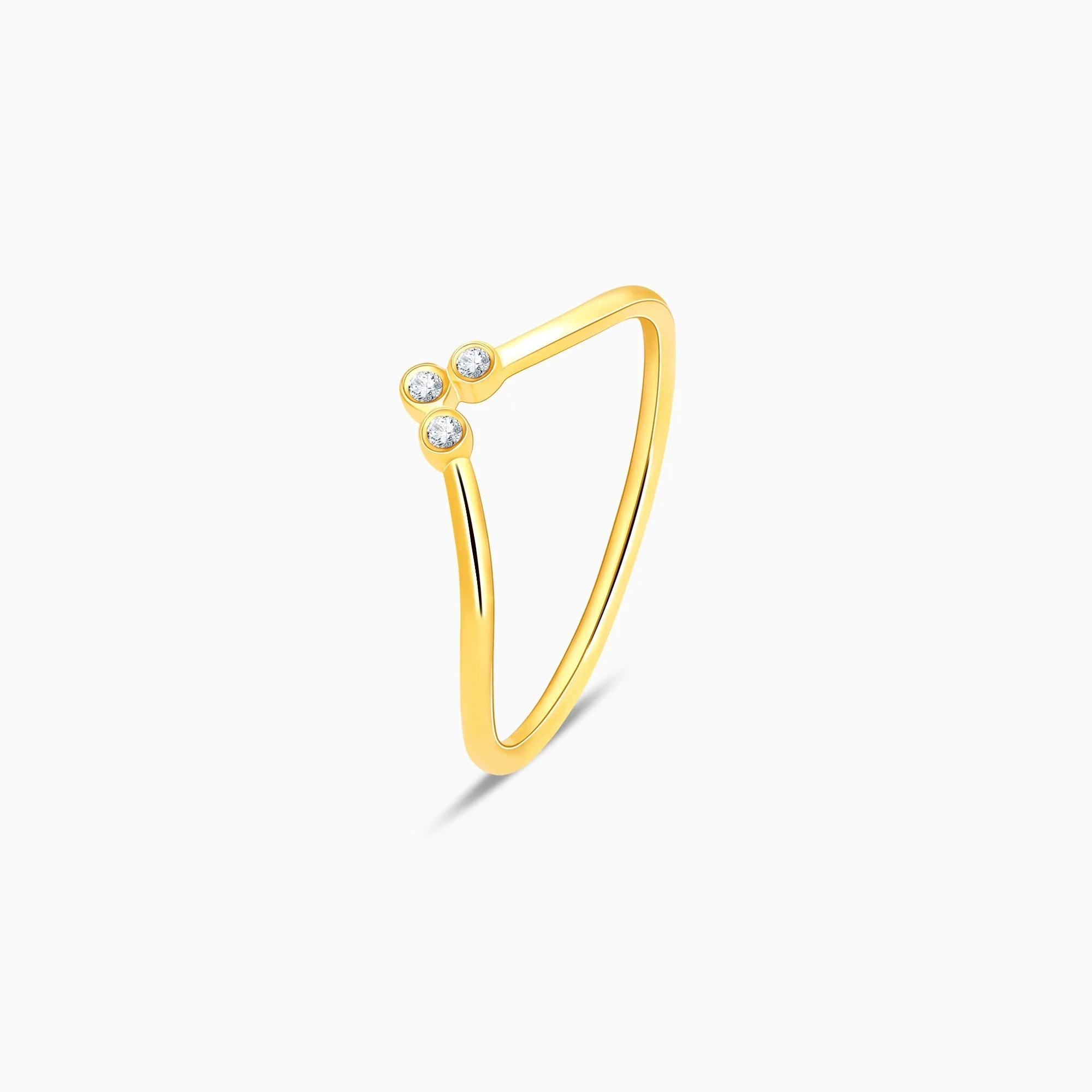 Gold High Peak Diamond Ring