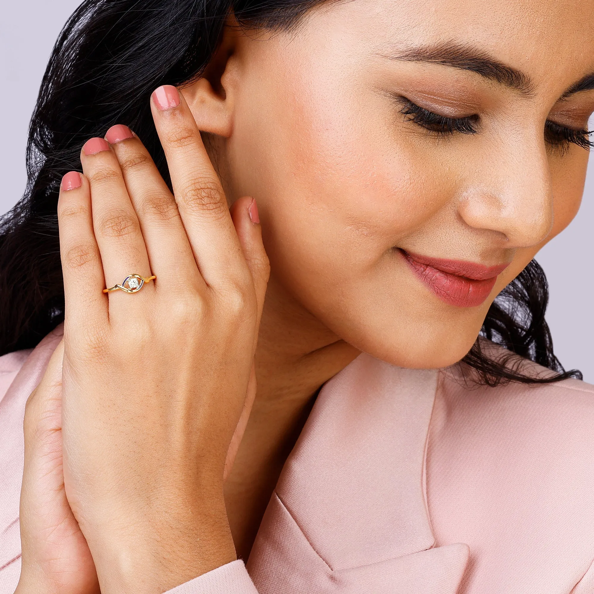 Gold Lifelong Love Solitaire Diamond Ring